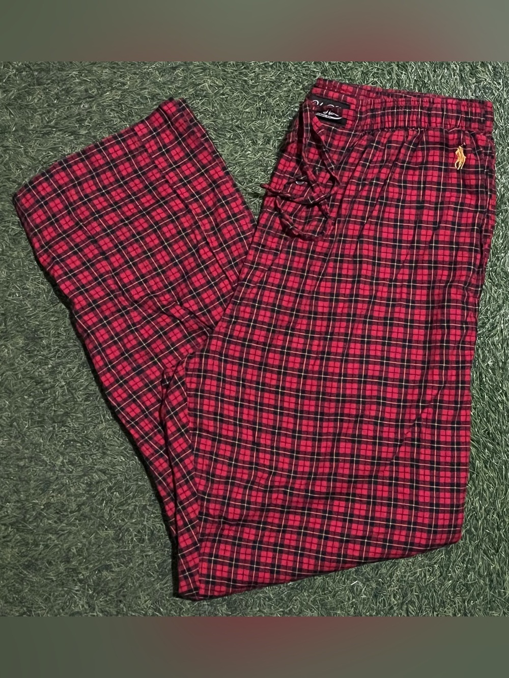 Polo Ralph Lauren Large Plaid Red Black Pajama Pants Guys Men Fashion Christmas